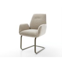 Freischwinger Zoa-Flex Webstoff Soft Beige Freischwinger flach Effektfinish Titan Taschenfederkern