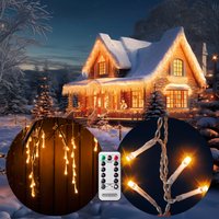 monzana Regenlichterkette LED Warmweiß 10m Fernbedienung