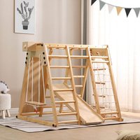 Klettergerüst Indoor inkl. Rutsche, Schaukel und Kletterwand LIO