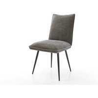 Esszimmerstuhl Lelio-Flex Bouclé Soft Schlamm 4-Fuß konisch Schwarz Taschenfederkern