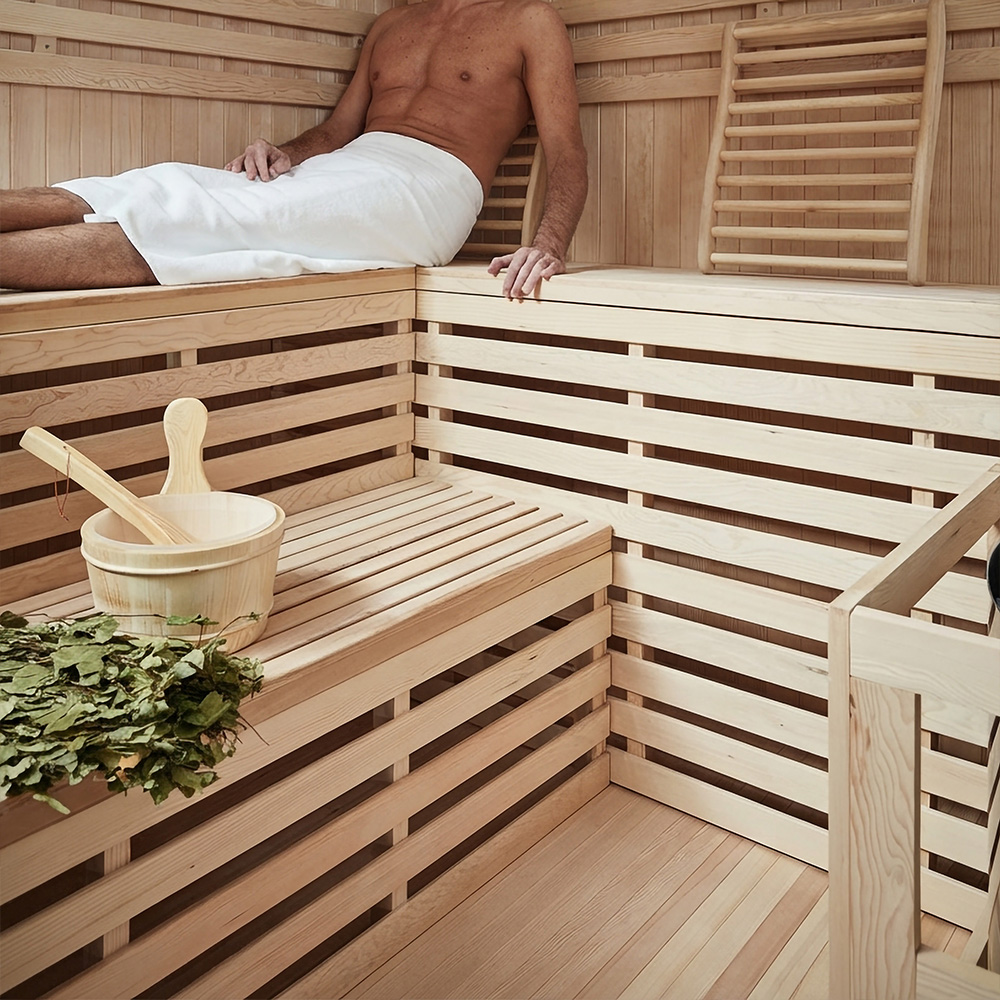 Traditionelle Sauna SKYLINE BIG XL - 200 x 200 cm für 6 Personen – Bild 4