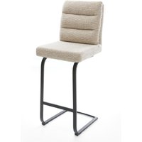 Barstuhl Pela-Flex Webstoff Soft Beige Freischwinger Flach Metall Schwarz