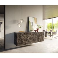 Sideboard Cuor 180 cm Keramik Emperador Extra Lucidato Dunkelbraun 2 Türen 3 Schubfächer Schwebend – Bild 2