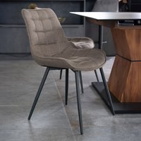 Polsterstuhl Esszimmer Webstoff IKALO 8er Set Grau/Braun – Bild 2