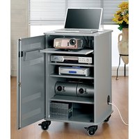 nobo Multimedia Wagen, aus MDF, Metalltüren, 4 Regalböden