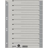 LEITZ Trennblätter, A4 Überbreite, Kraftkarton 230g/qm, grau