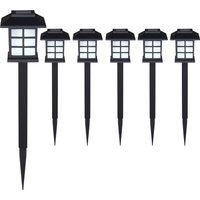 monzana LED Solarleuchten 6er-Set Schwarz