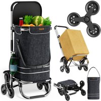 monzana® Einkaufstrolley Treppensteiger Schwarz
