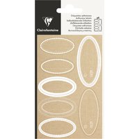Clairefontaine Geschenke-Sticker, Oval Kraft, weiß – Bild 2