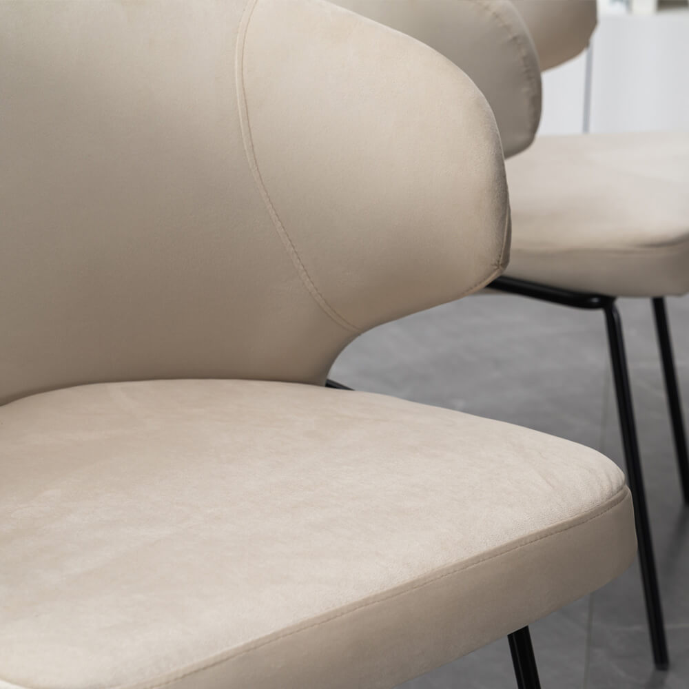 Esszimmerstuhl AMARA Samt - 10er Set Beige – Bild 4