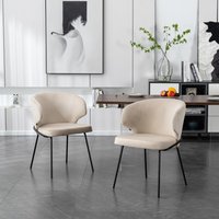 Esszimmerstuhl AMARA Samt - 10er Set Beige