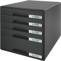 LEITZ Schubladenbox Plus, 5 Schübe, schwarz