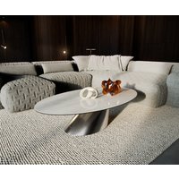 DELIFE Edge Couchtisch Oval 140x80 cm