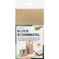 folia Papiertüten mit Blockboden, 100 x 55 x 175 mm, natur – Bild 2