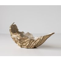 Schale Maris B52 x T15 x H28 cm Aluminium Champagner Ivory Handgemacht