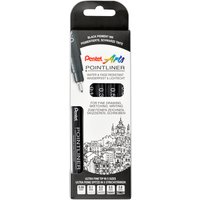 PentelArts Permanent Fineliner Pointliner, schwarz, 5er Set – Bild 2