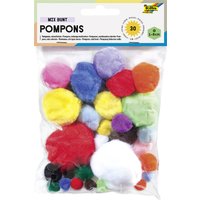 folia Pompons, 30 Stück, Größen und Farben sortiert – Bild 2