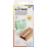 folia Klettband, 20 mm x 2 m, selbstklebend, weiß
