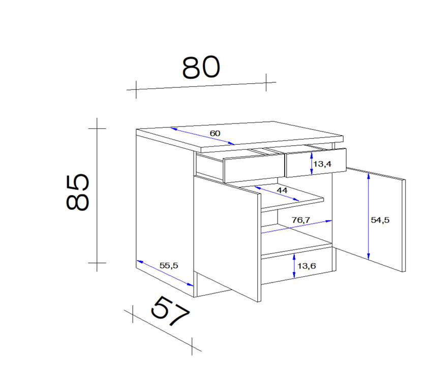 Unterschrank Wito Weiß ca. 80x85x60cm – Bild 4