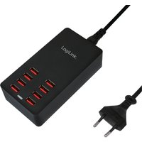 LogiLink USB-Tisch-Ladegerät, 8-Port, 44 Watt, schwarz