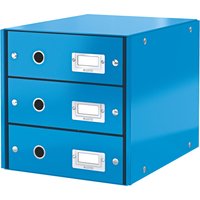 LEITZ Schubladenbox Click & Store WOW, 3 Schübe, blau