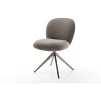 Drehstuhl Nube-Flex Strukturstoff Soft Taupe Kreuzgestell breit Graphit 360 drehbar Wippfunktion Taschenfederkern – Bild 2
