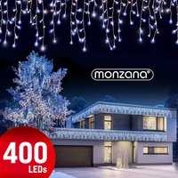 monzana Regenlichterkette LED Weihnachten Kaltweiß 15m – Bild 2