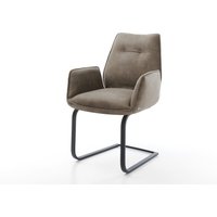 Freischwinger Zoa-Flex Mikrofaser Taupe Vintage Freischwinger flach Schwarz Taschenfederkern