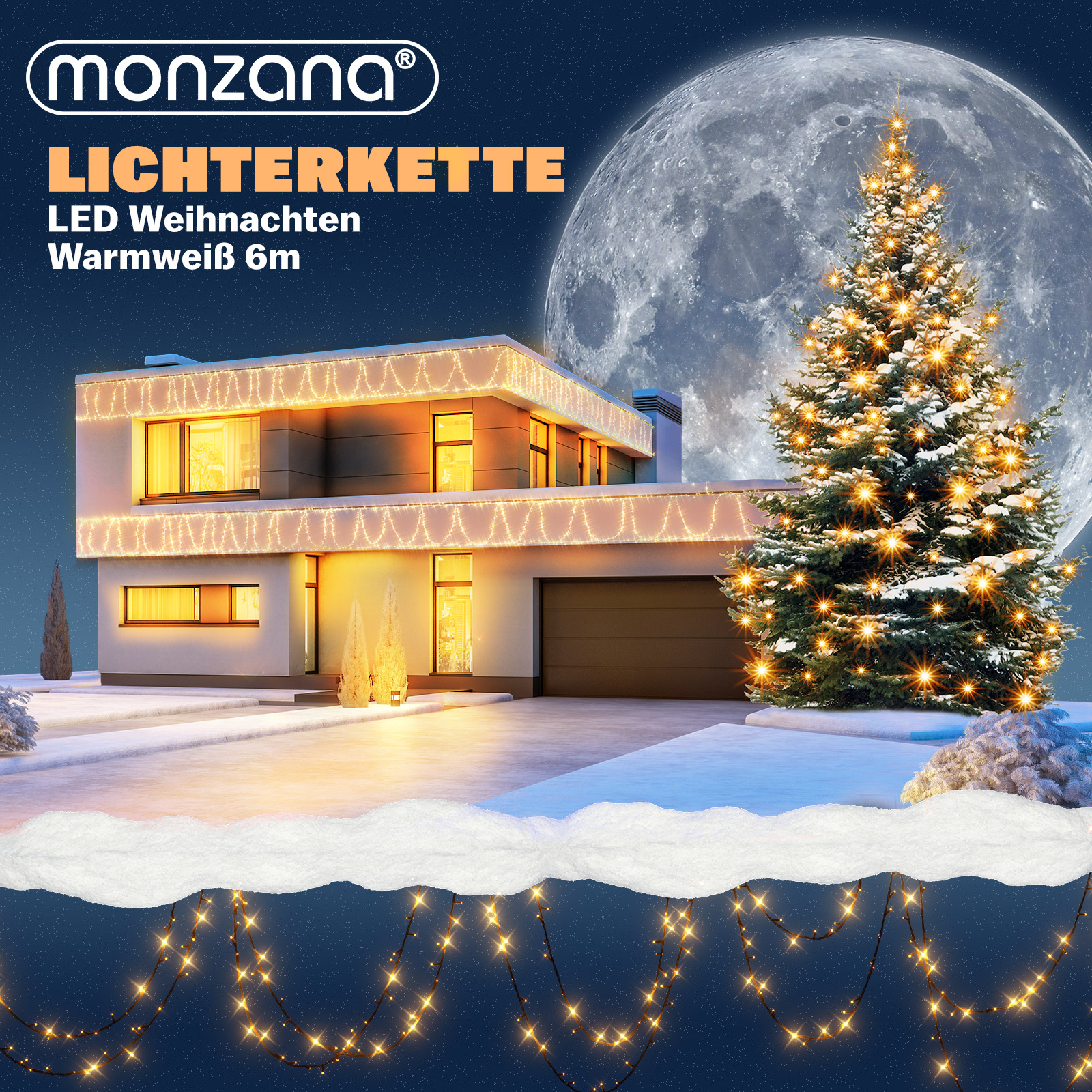 Deuba Lichterkette Warmweiß 6m Timer – Bild 3