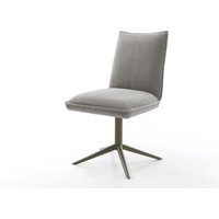 Drehstuhl Lelio-Flex Strukturstoff Soft Grau Fußkreuz Effektfinish Titan 360 drehbar Wippfunktion Taschenfederkern