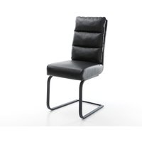 Freischwinger Pela-Flex Echt-Leder Schwarz Freischwinger flach Schwarz Taschenfederkern