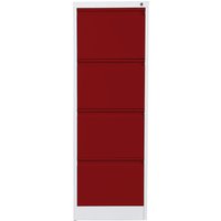 phoenix Aktenschrank FC1004GRK, 4 Schubladen, hellgrau/rot