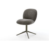 Drehstuhl Nube-Flex Bouclé Soft Schlamm Fußkreuz Effektfinish Titan 360 drehbar Wippfunktion Taschenfederkern