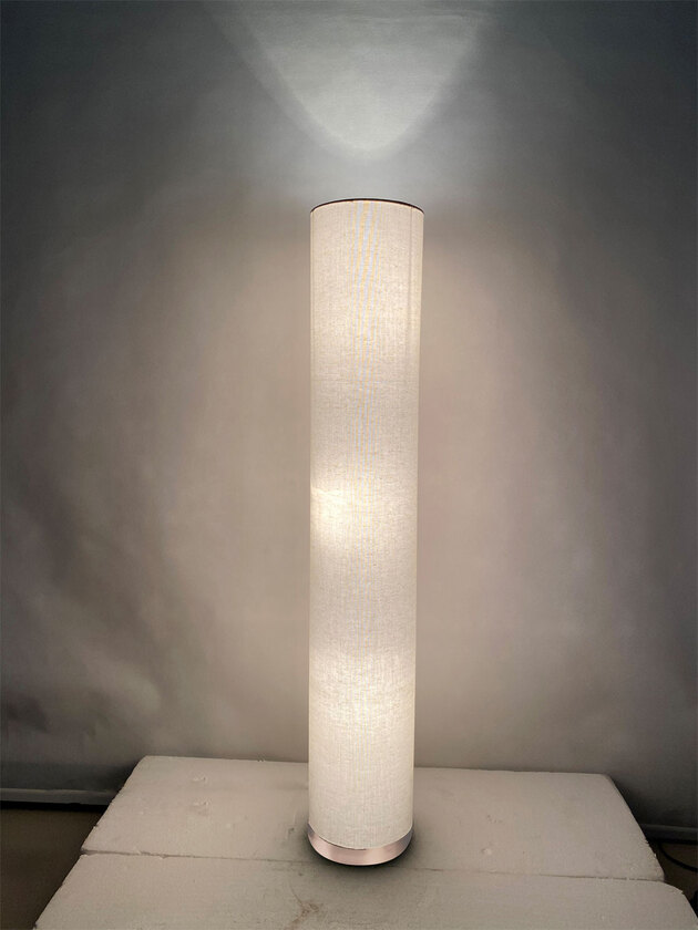 AVA Stehlampe braun, goldfarben, grau, D/H: 19 x 110 cm, Textil, Metall – Bild 4
