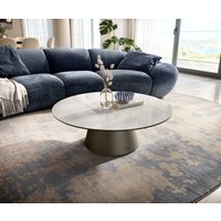 Couchtisch Edge Rund 100x100 cm Keramik Onyx Champagne Borna Effektfinish Titan