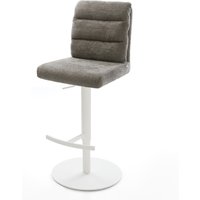 Barstuhl Pela-Flex Bouclé Soft Schlamm Drehfuß höhenverstellbar Metall Weiß