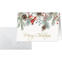 sigel Weihnachtskarte, Red berries and pine cones, DIN A6