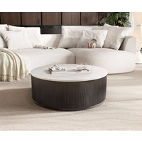 Couchtisch Fiorano 90x90 cm Marmor Weiß Metall Black Antique