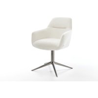 Drehstuhl Pejo-Flex Bouclé Soft Beige Fußkreuz Graphit 360 drehbar Wippfunktion Taschenfederkern