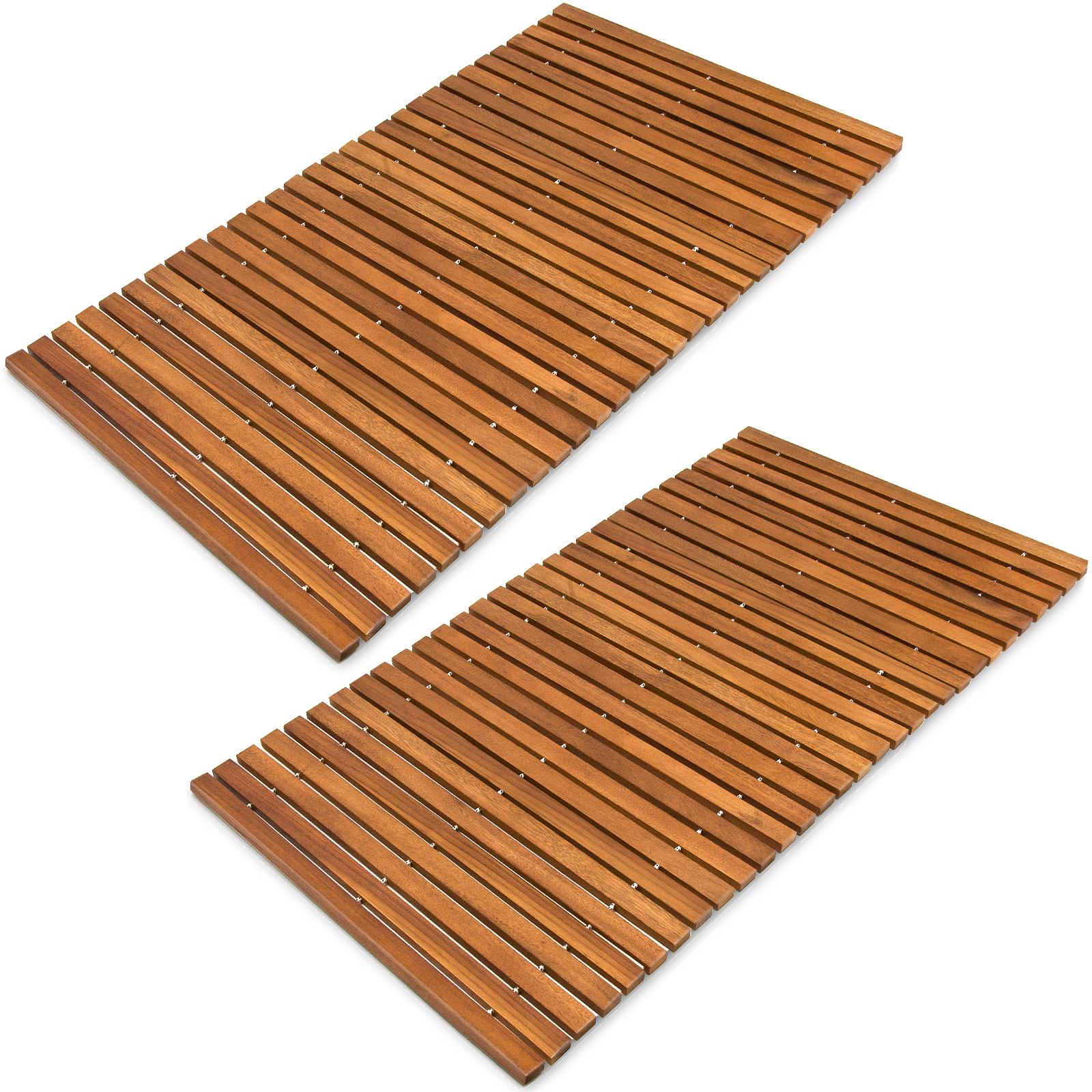 Deuba Badematte 2er-Set 76x50cm Akazie FSC -zertifiziert – Bild 2