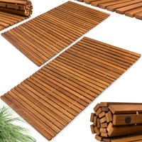 Deuba Badematte 2er-Set 76x50cm Akazie FSC -zertifiziert