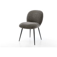 Esszimmerstuhl Nube-Flex Bouclé Soft Schlamm 4-Fuß konisch Schwarz Taschenfederkern