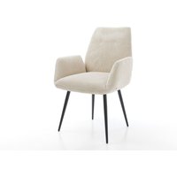 Esszimmerstuhl Zoa-Flex Cord Beige 4-Fuß konisch Schwarz Taschenfederkern