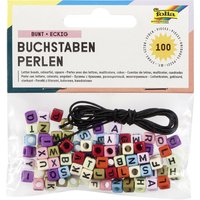 folia Buchstaben-Perlen, eckig, 100 Stück, farbig sortiert – Bild 2