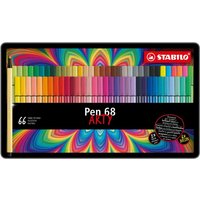 STABILO Fasermaler Pen 68, 66er Metalletui ARTY