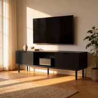 TV-Schrank NYLA Schwarz - 160 x 43 cm – Bild 2