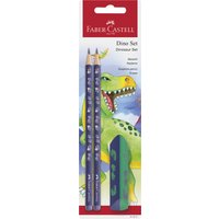 FABER-CASTELL Schreibset Dino, blau, 3-teilig