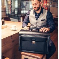 Alassio Pilotenkoffer, VERONA, Leder, schwarz