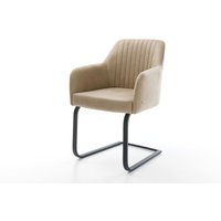 Freischwinger Greg-Flex Mikrofaser Beige Vintage Freischwinger flach Schwarz Taschenfederkern