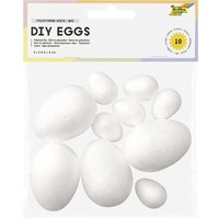 folia Styropor-Eier Mix, Größen sortiert, weiß